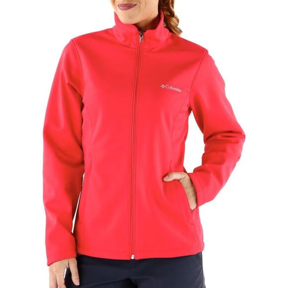COLUMBIA Women's Jacket SoftShell Kruser Ridge Walking Hiking Outdoor Red Size M - Picture 1 of 12